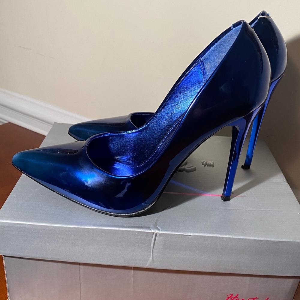 Metallic Royal Blue Pumps